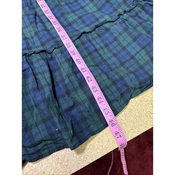 J Crew Women's Blackwatch Plaid Smocked Tiered Midi Dress Size M Blue Green D3 - Picture 6 of 6